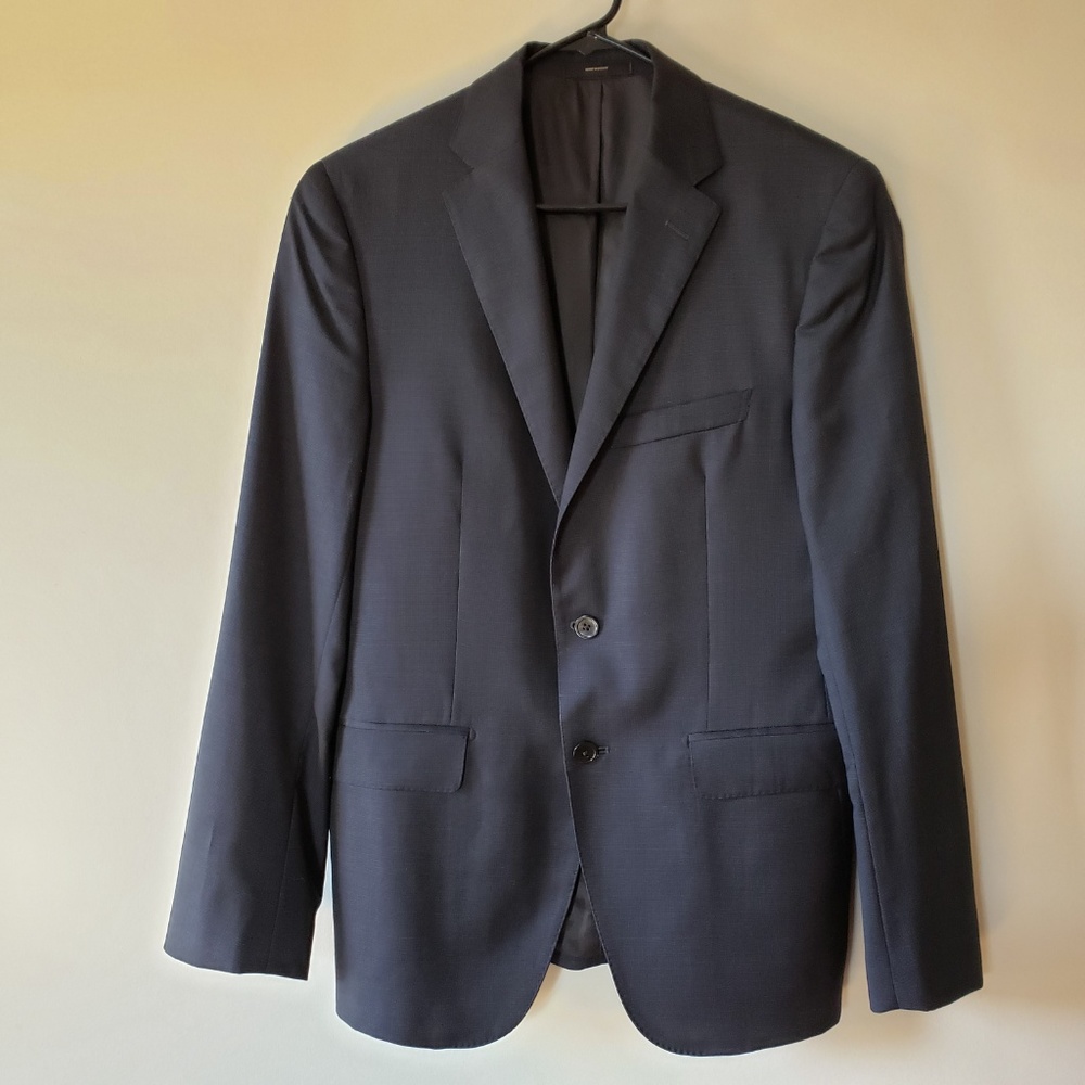 MASSIMO DUTTI Charcoal Gray Wool Blazer Sze 38 EUC